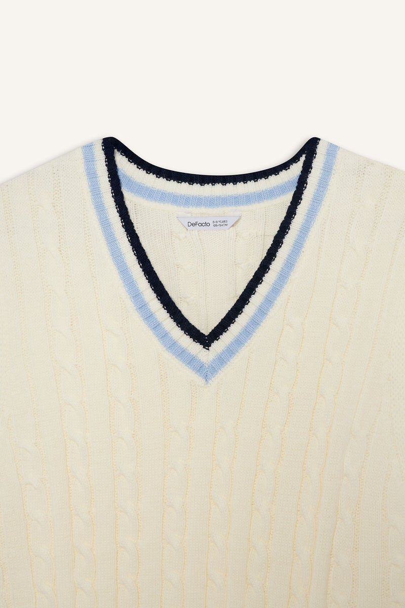 ديفاكتو فيست تريكو جيليه بياقة V أولادي - Image 2